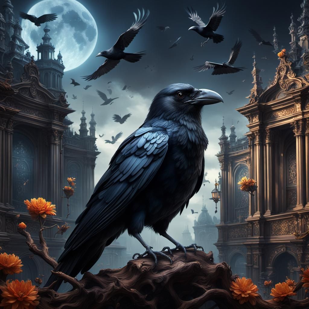 Surreal Baroque Crow's Metallic Dreamcore Symphony