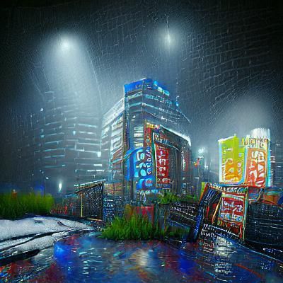 Rainy Shibuya at Night: Hyperrealistic Neon Cityscape