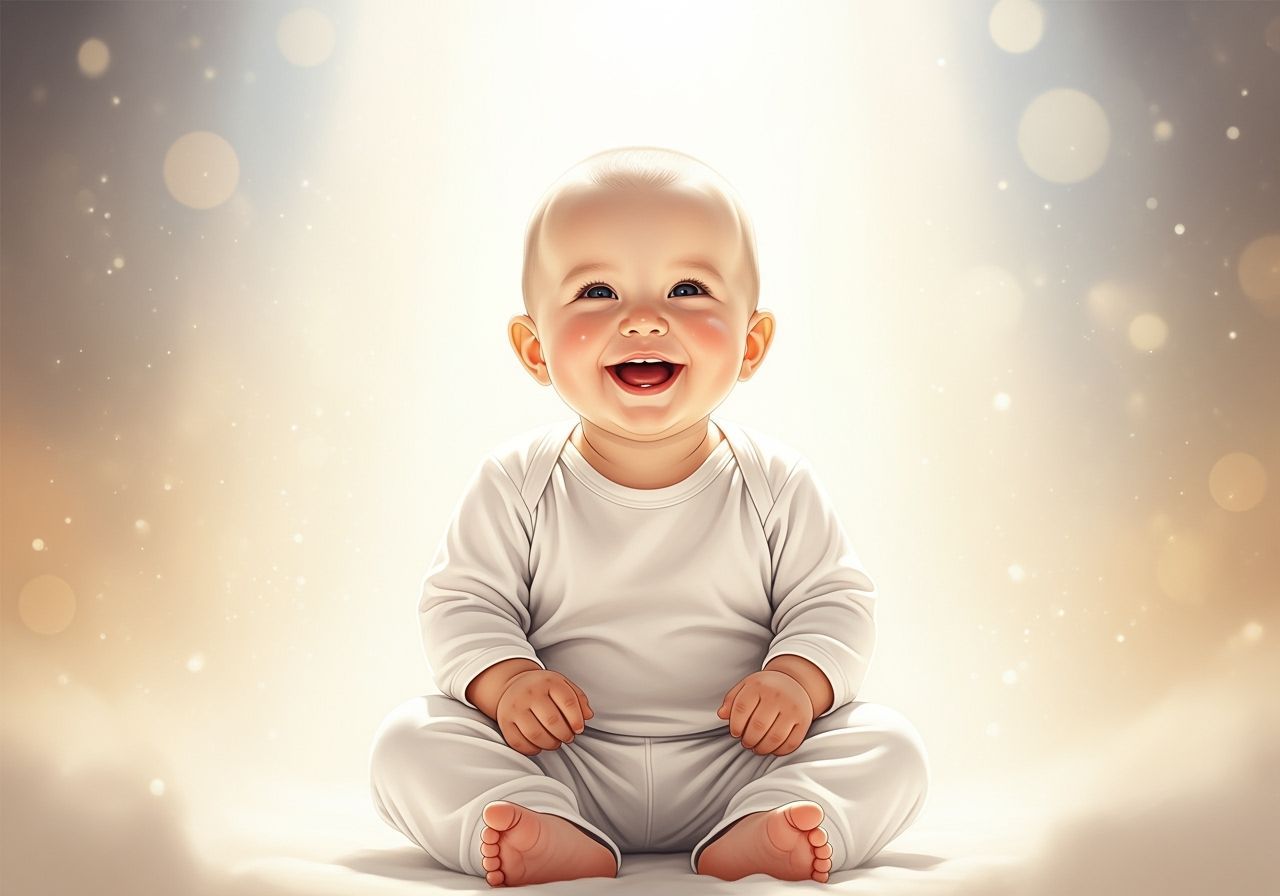 Ultra-Realistic Digital Painting of a Happy Baby in Ethereal...