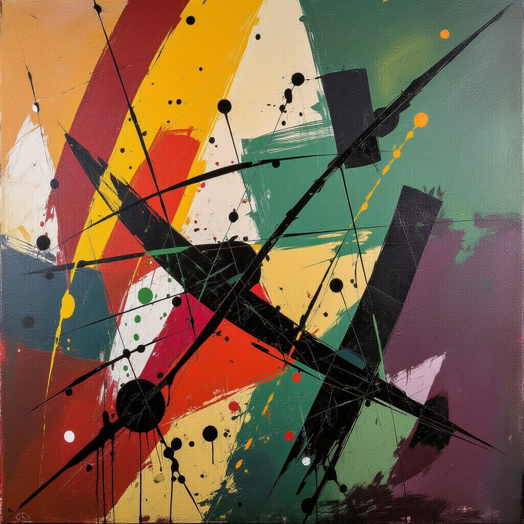 Abstract Expressionist Splatter Paint Artwork