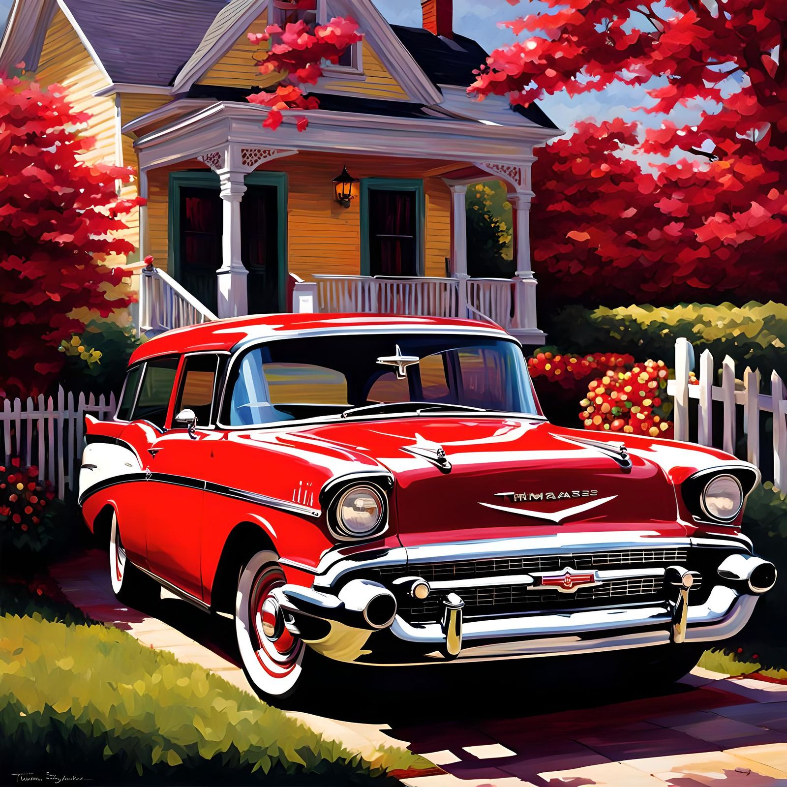 Classic 1957 Chevy Nomad Illustration