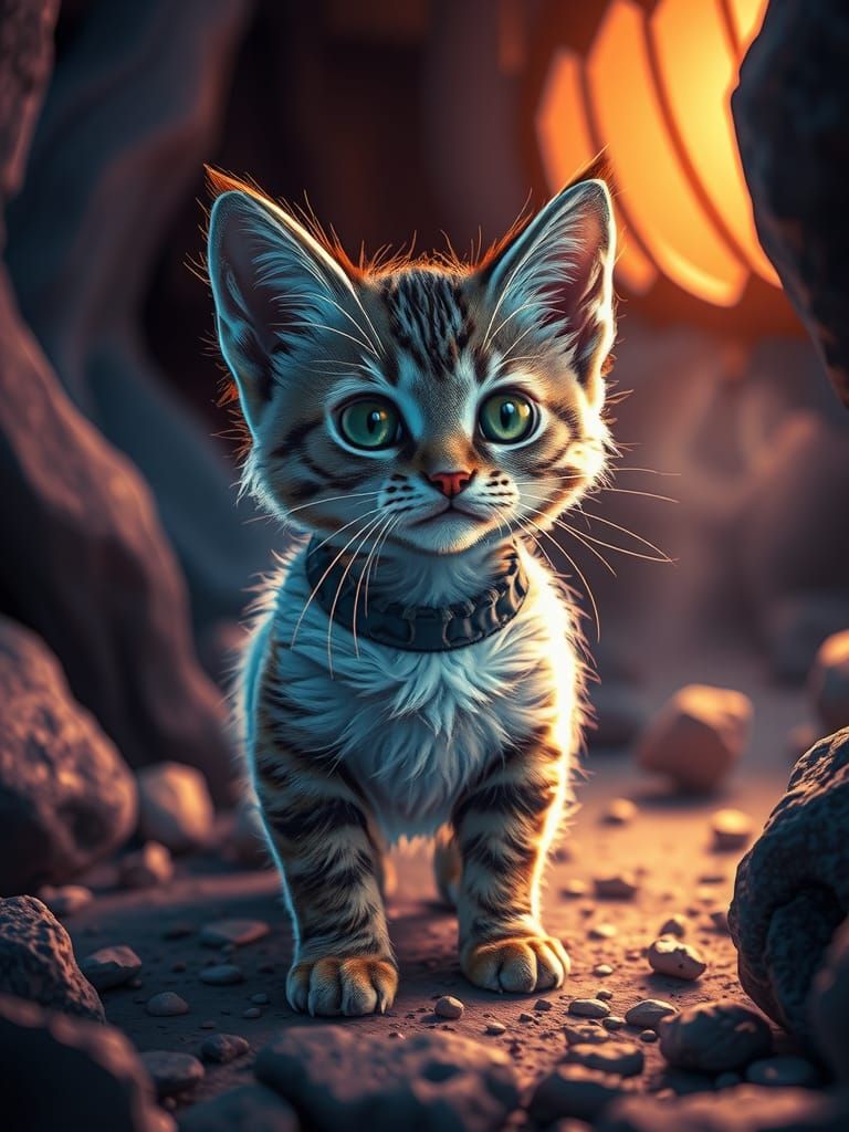 Kitten Explores Mystical World in Hyperdetailed 3D Art