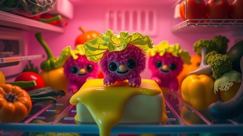 Pom Pom Adventure in a Refrigerator, Neon Style