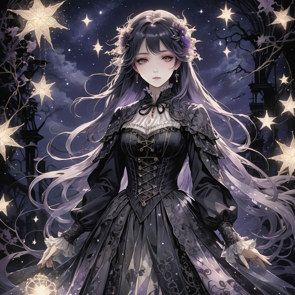 Ghostly Woman in Edwardian Gown: Gothic Anime