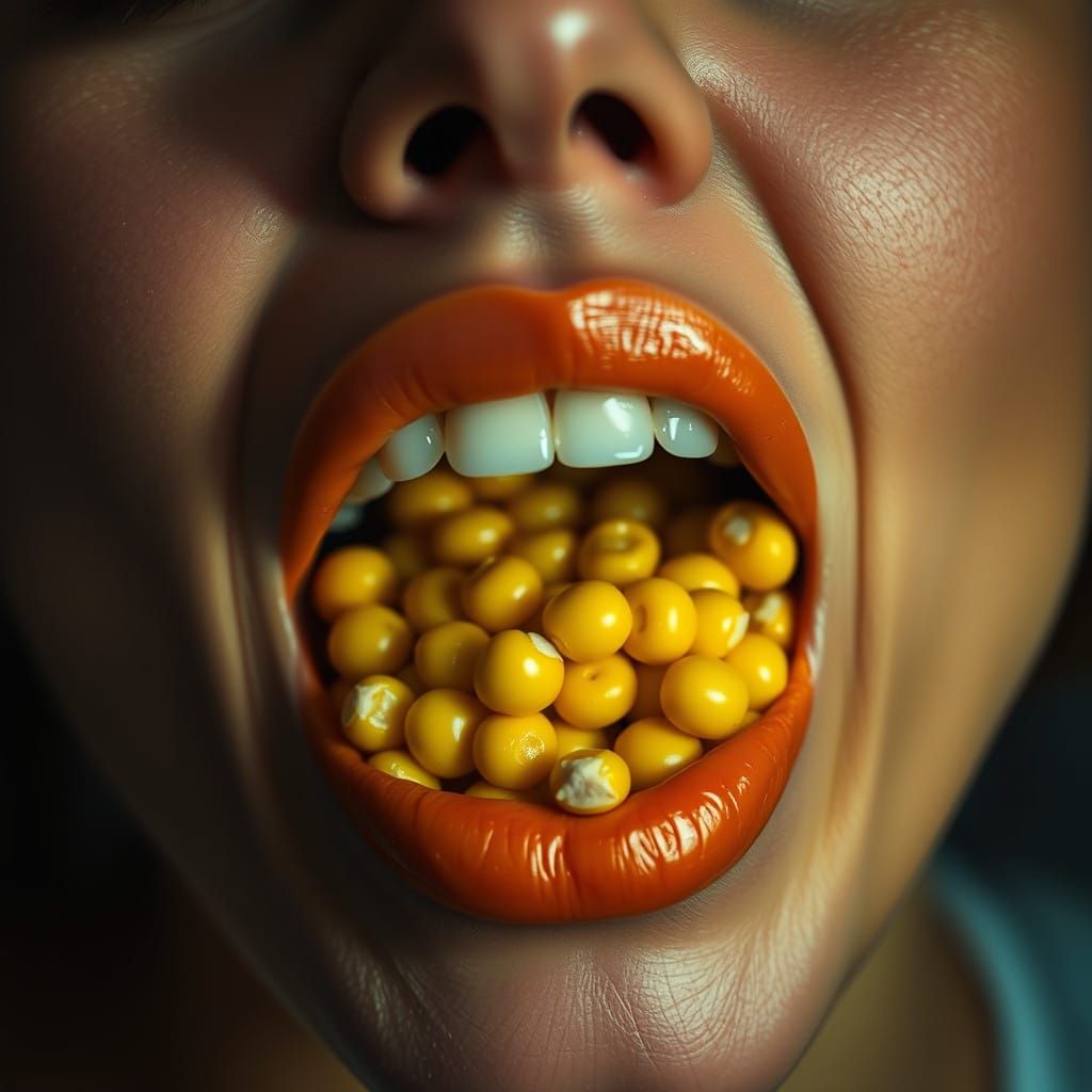 Cinematic Close-Up of a Person with Bold Pastel Makeup and a...