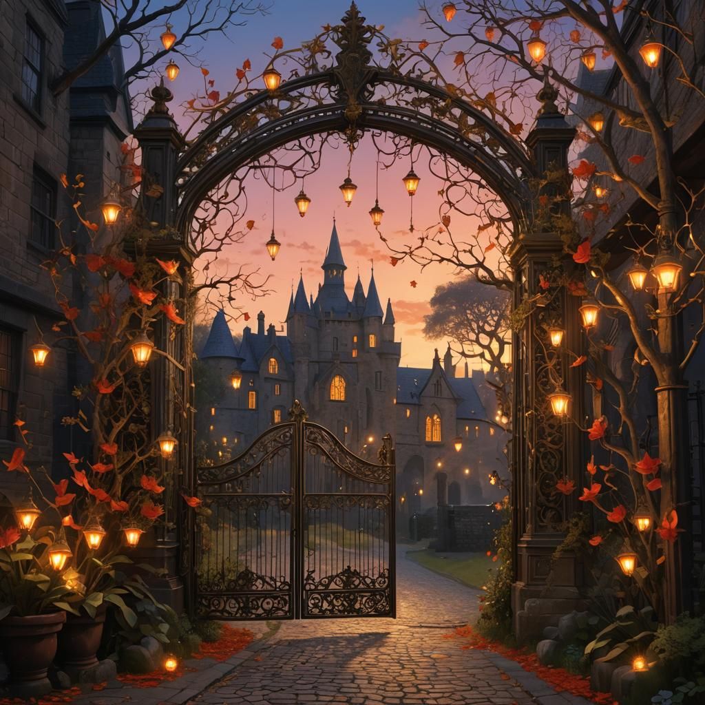 Golden Thorn at Dusk: A Matte Painting