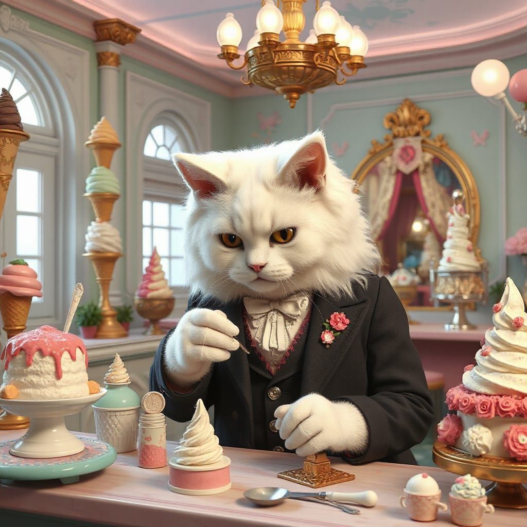 Victorian Cat Crafts Ice Cream Sculptures
