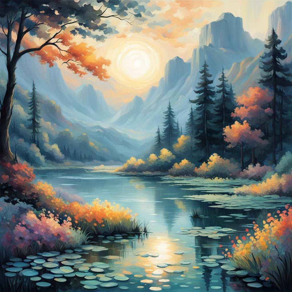 Ethereal Summer Landscape Inspired by Impressionism