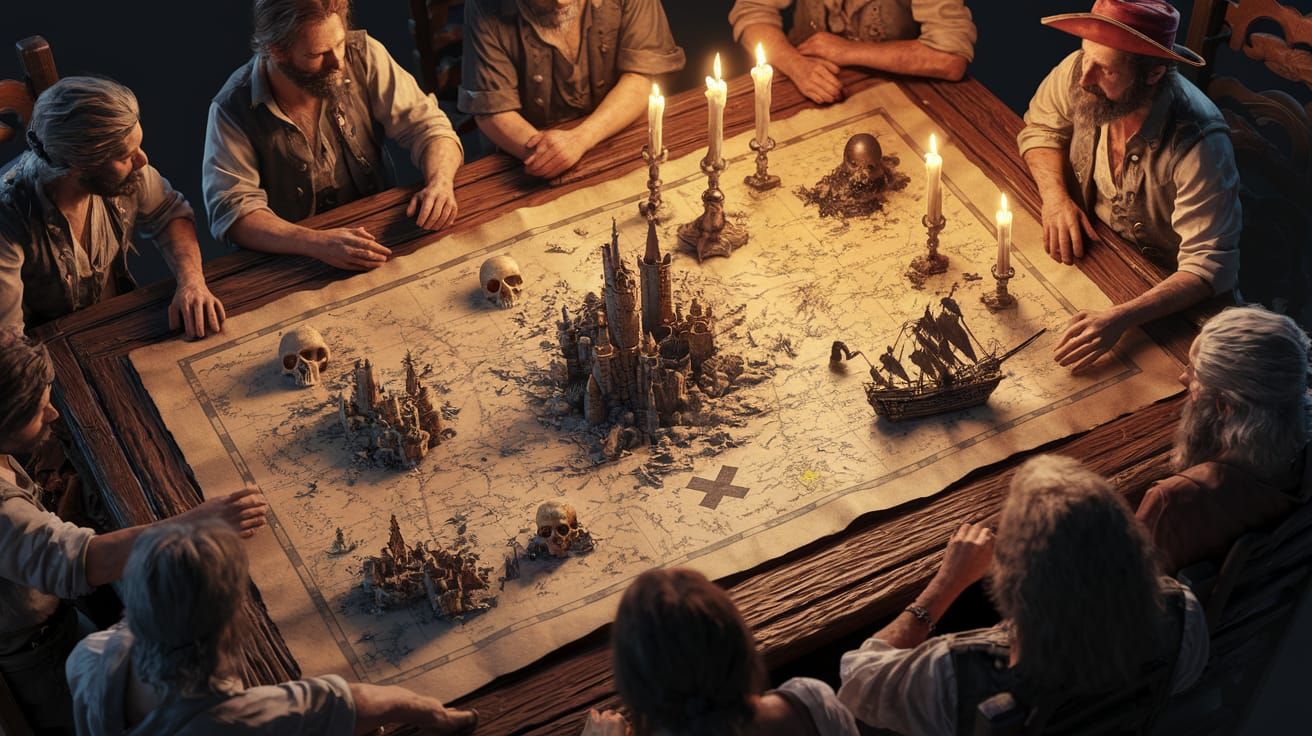 Surreal Treasure Map in a Frank Frazetta-Inspired Fantasy Ar...