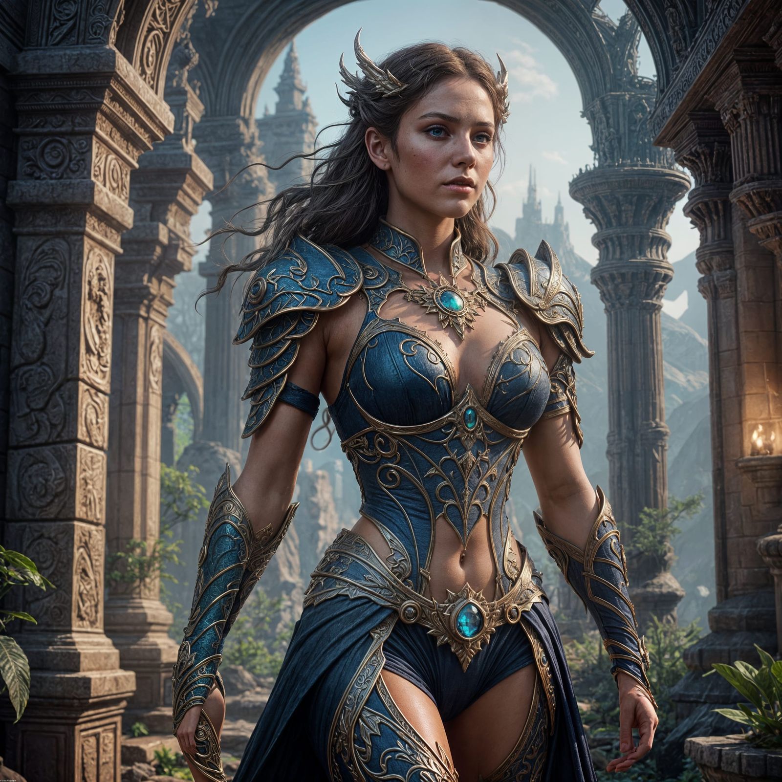 Detailed Matte Painting of a Female Figure