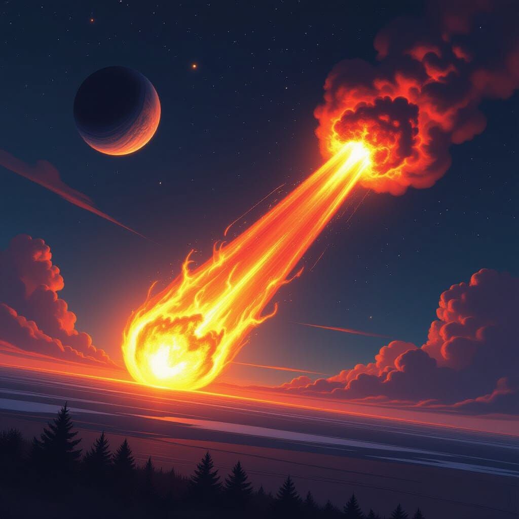 Fiery Space Object Approaches Planet Near Black Hole