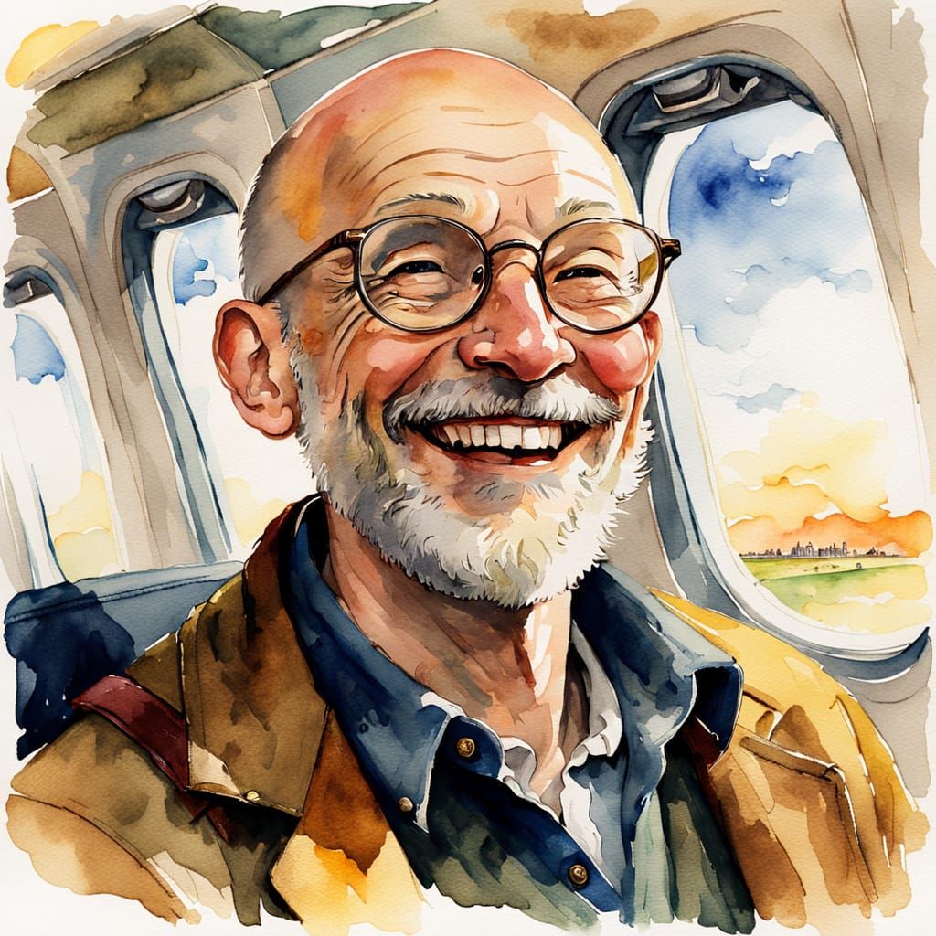 Whimsical Gentleman Soars with Joy