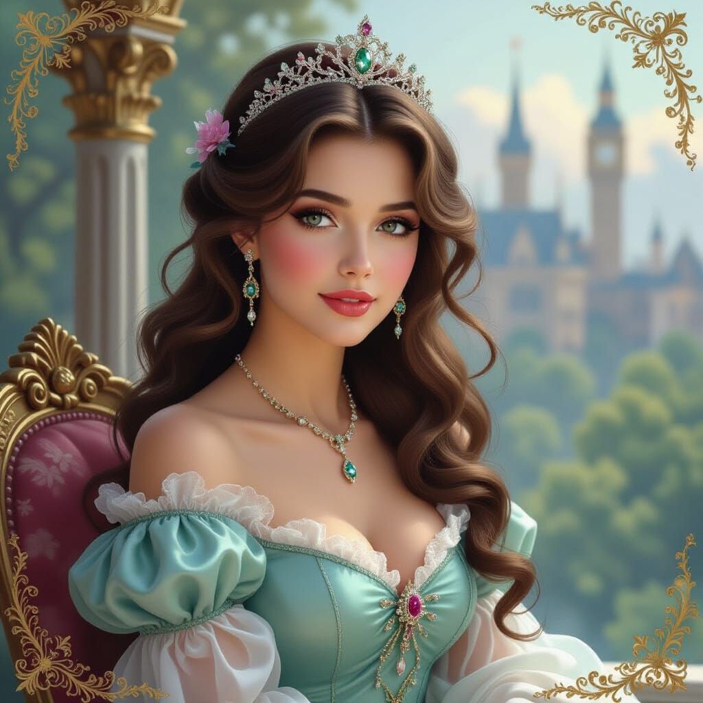 Victorian Princess Pin-Up in Ethereal Mist