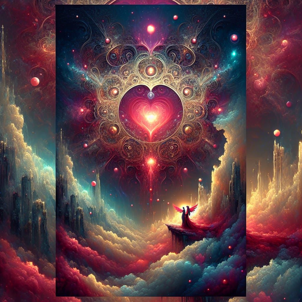 Love-Themed Flyer as Detailed Matte Painting