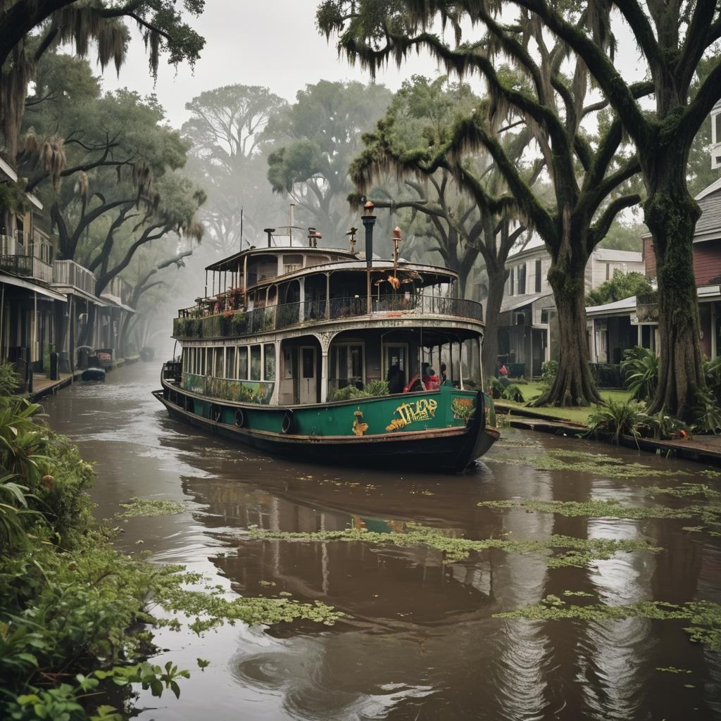 Dystopian New Orleans: Flooded Streets and Steam Boats
