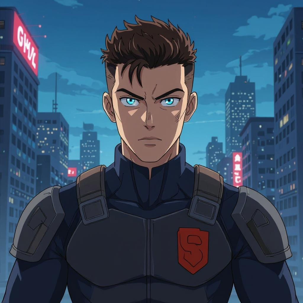 Alert Tactical Man in City, Anime Style