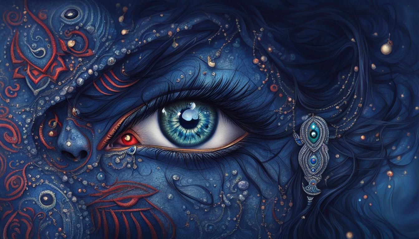 Goddess Kali Portrait with Beautiful Eyes
