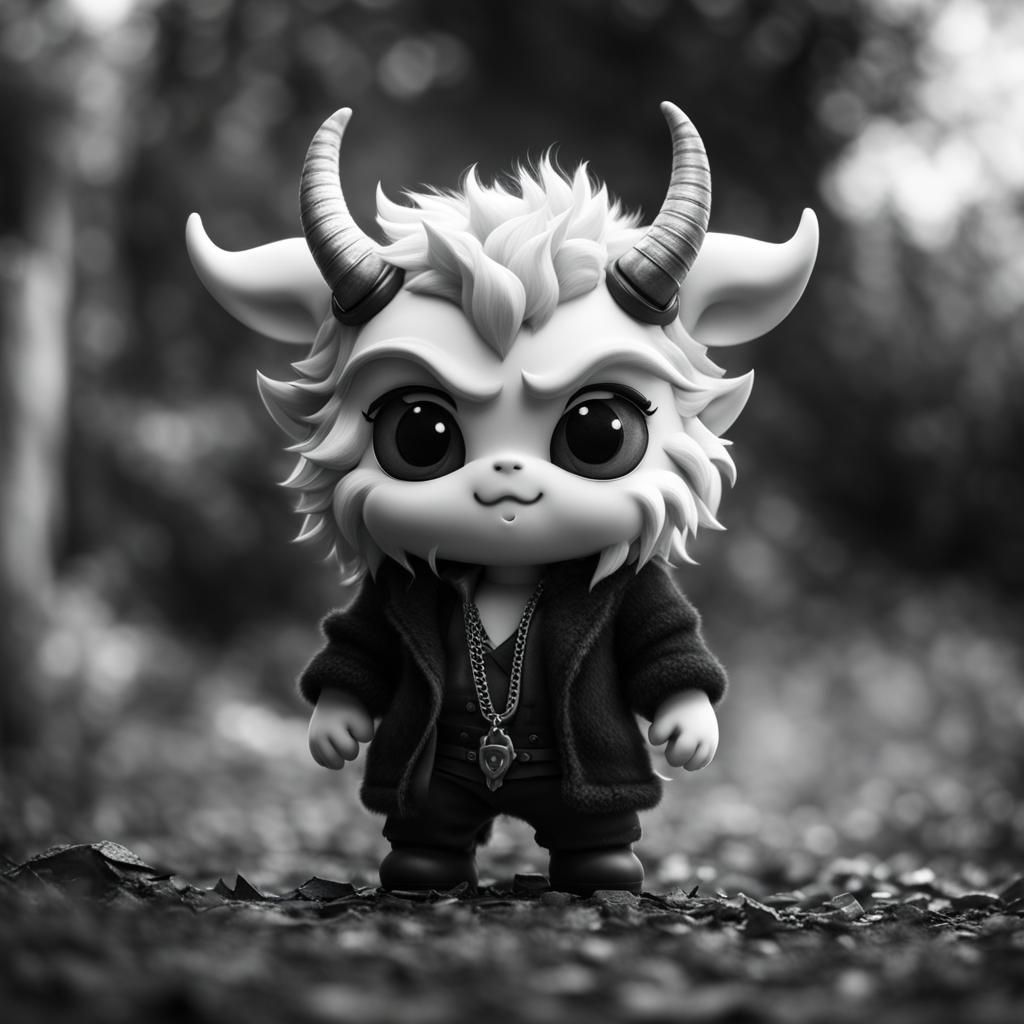 Adorable Chibi Demon Portrait in 3D Digital Art