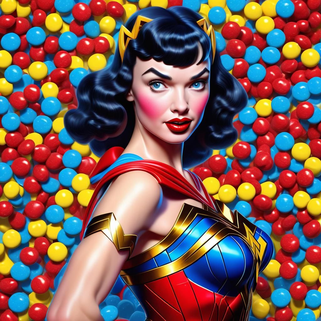 Wonder Woman as Bettie Page: A Colorful Candyland-Inspired W...