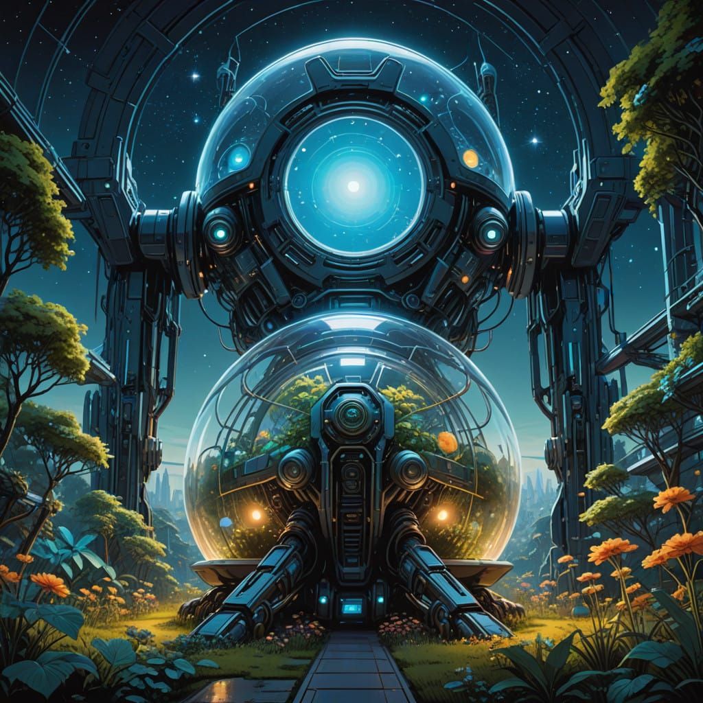 Space Age Garden on a Futuristic Starship