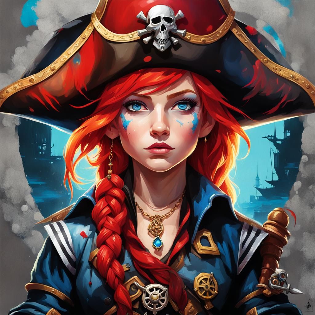 Gnome Pirate with Zeboim Decorations in Graffiti Art