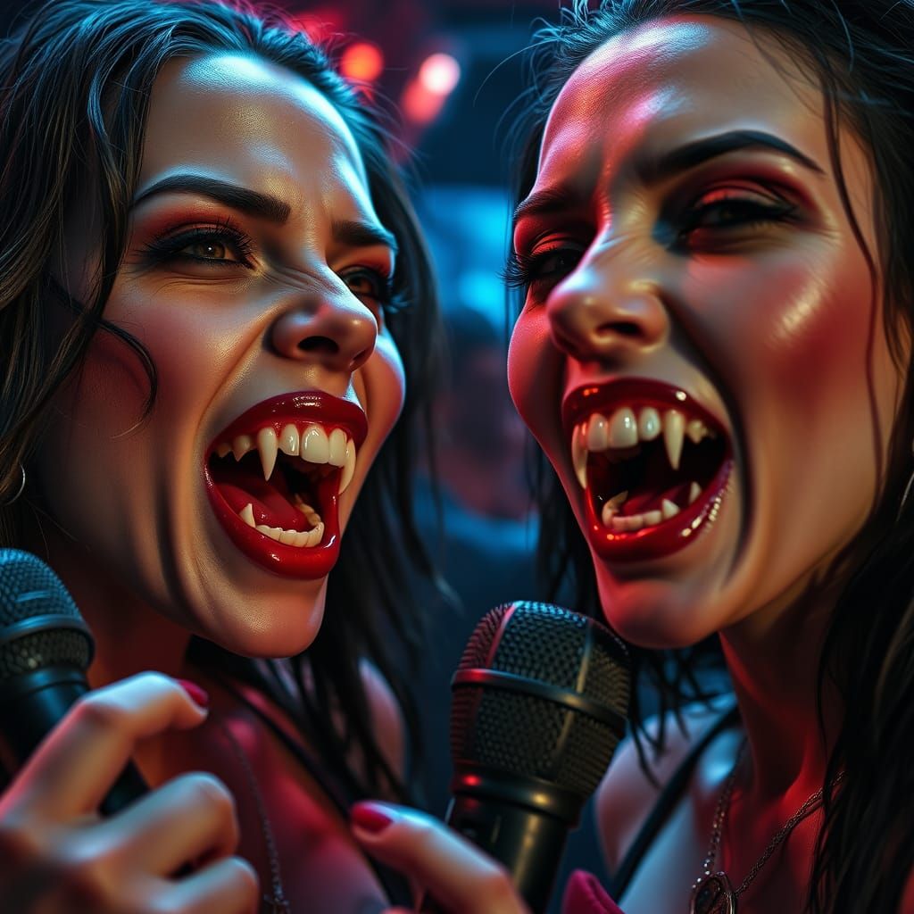 Ethereal Vampires Perform Karaoke in a Moody Nightclub