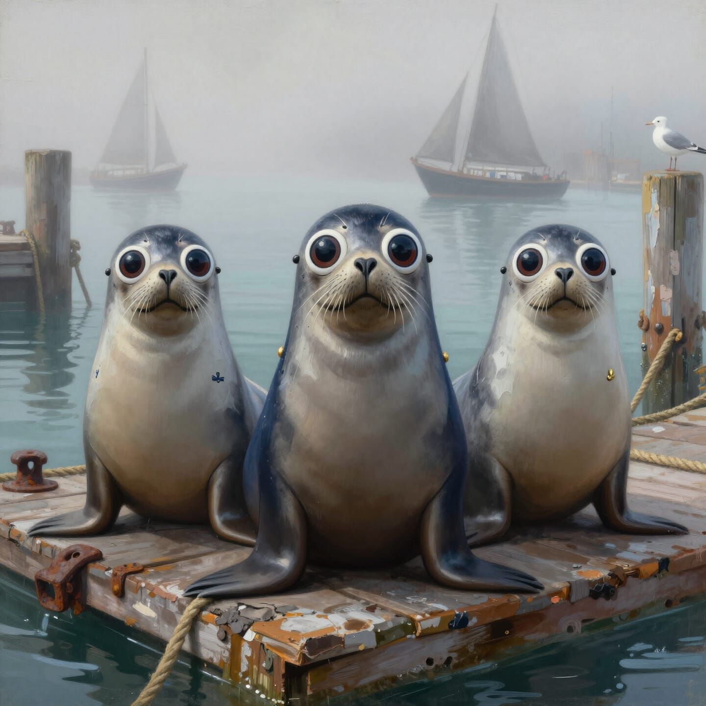 Expressionist Seals in Nautical Uniforms