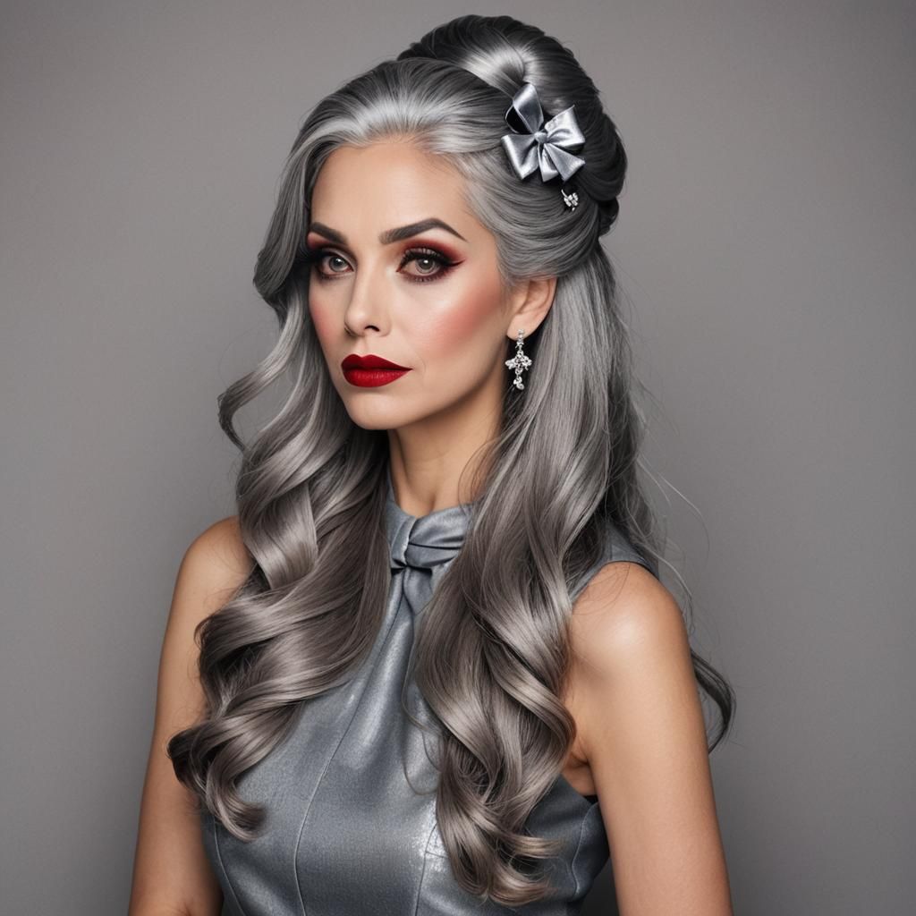 Stunning Woman with Smoky Eyes and Red Lipstick