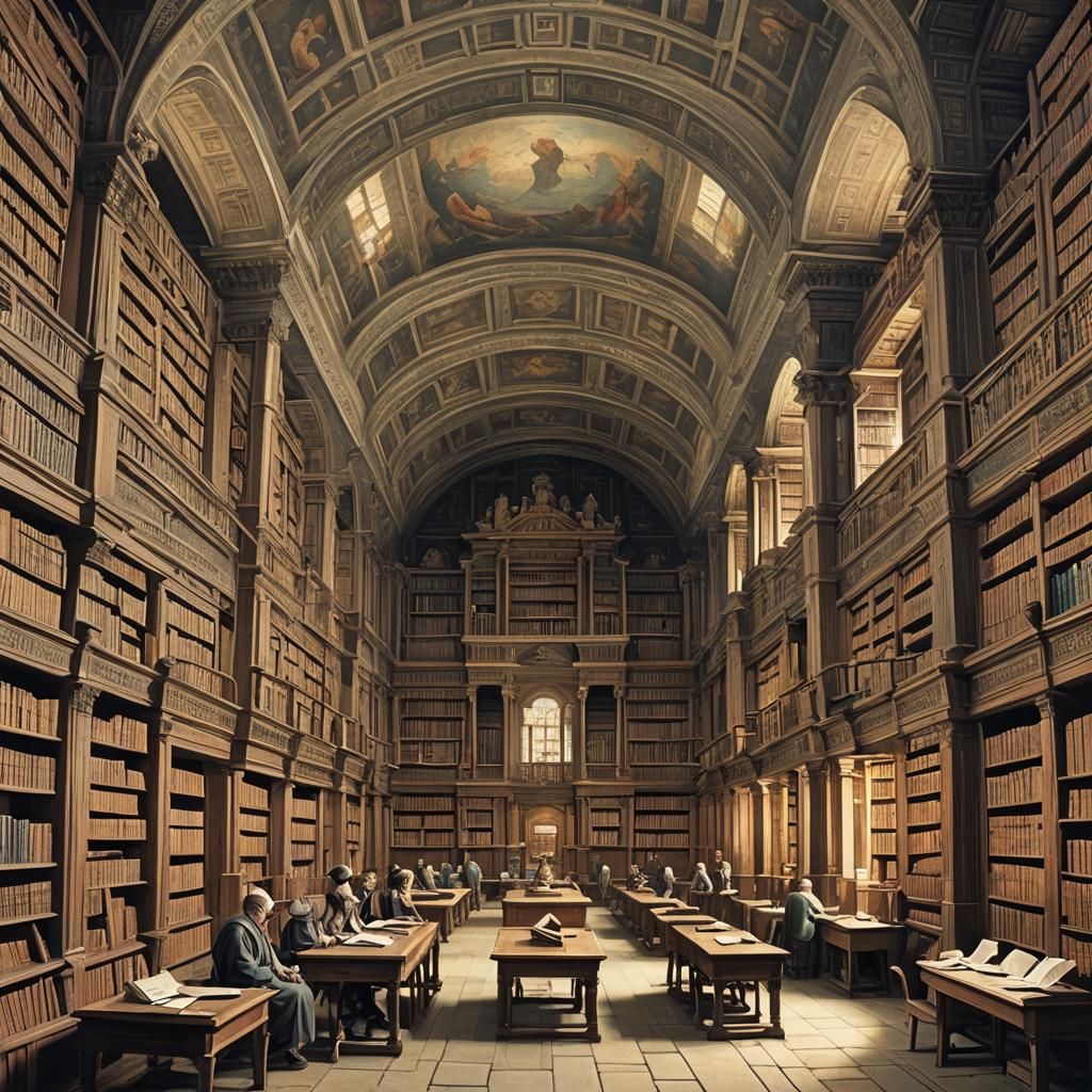 AI Interpretation of Ancient Libraries
