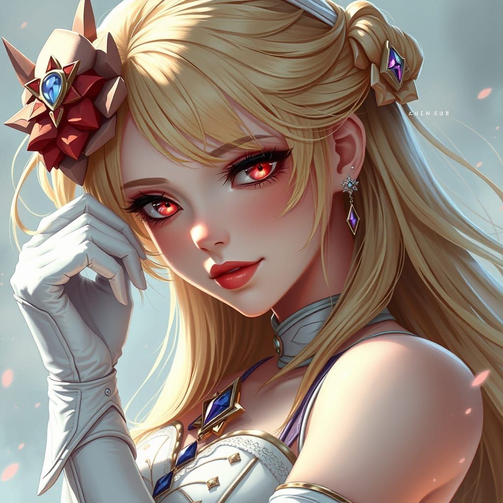 Breathtaking Fantasy Bride in Corset and Gauntlets