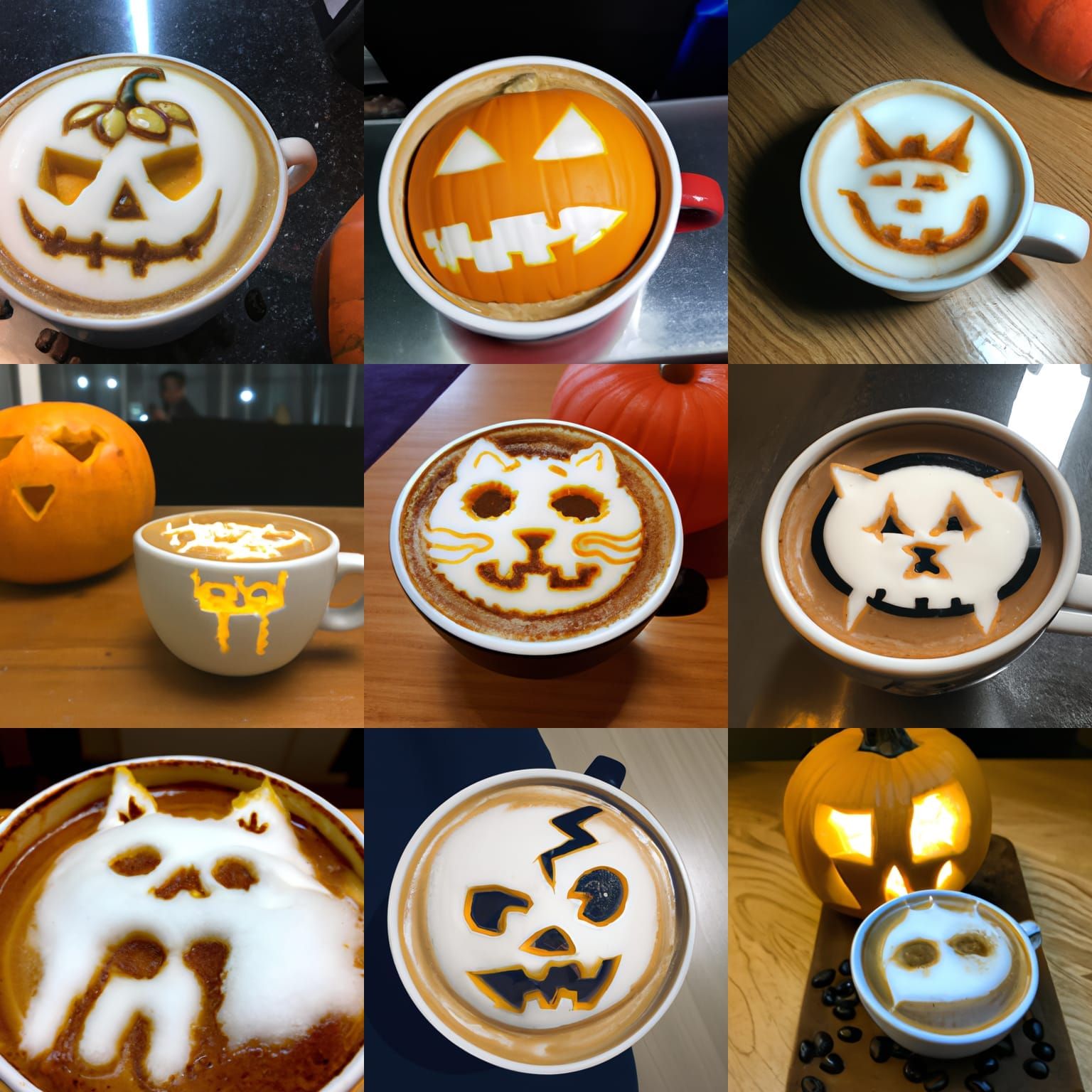 Halloween Themed Coffee Latte Art