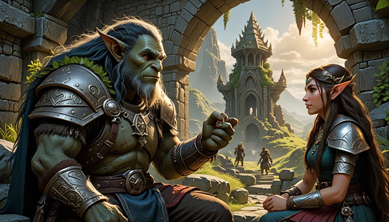 Gentle Troll Discovers Ancient Elfic Lore in Dwarven Ruins
