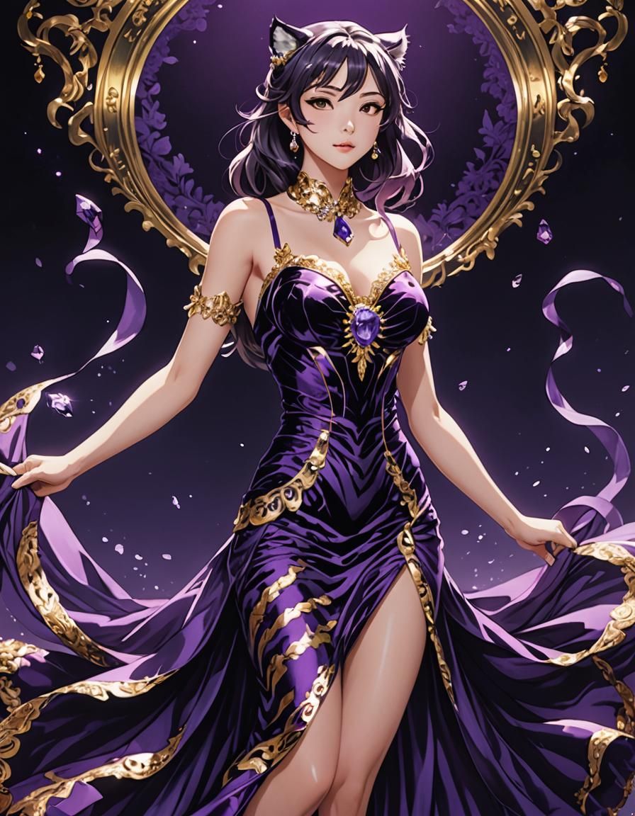 Tiger Dress in Anime Style with Crystal Top