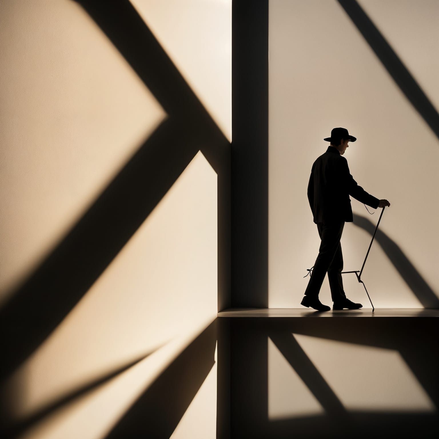 Abstract Light and Shadow Photography with Golden Ratio