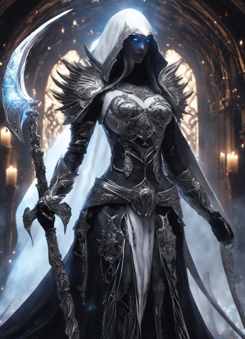 Epic Grim Reaper Warrior in Fantasy Art Style