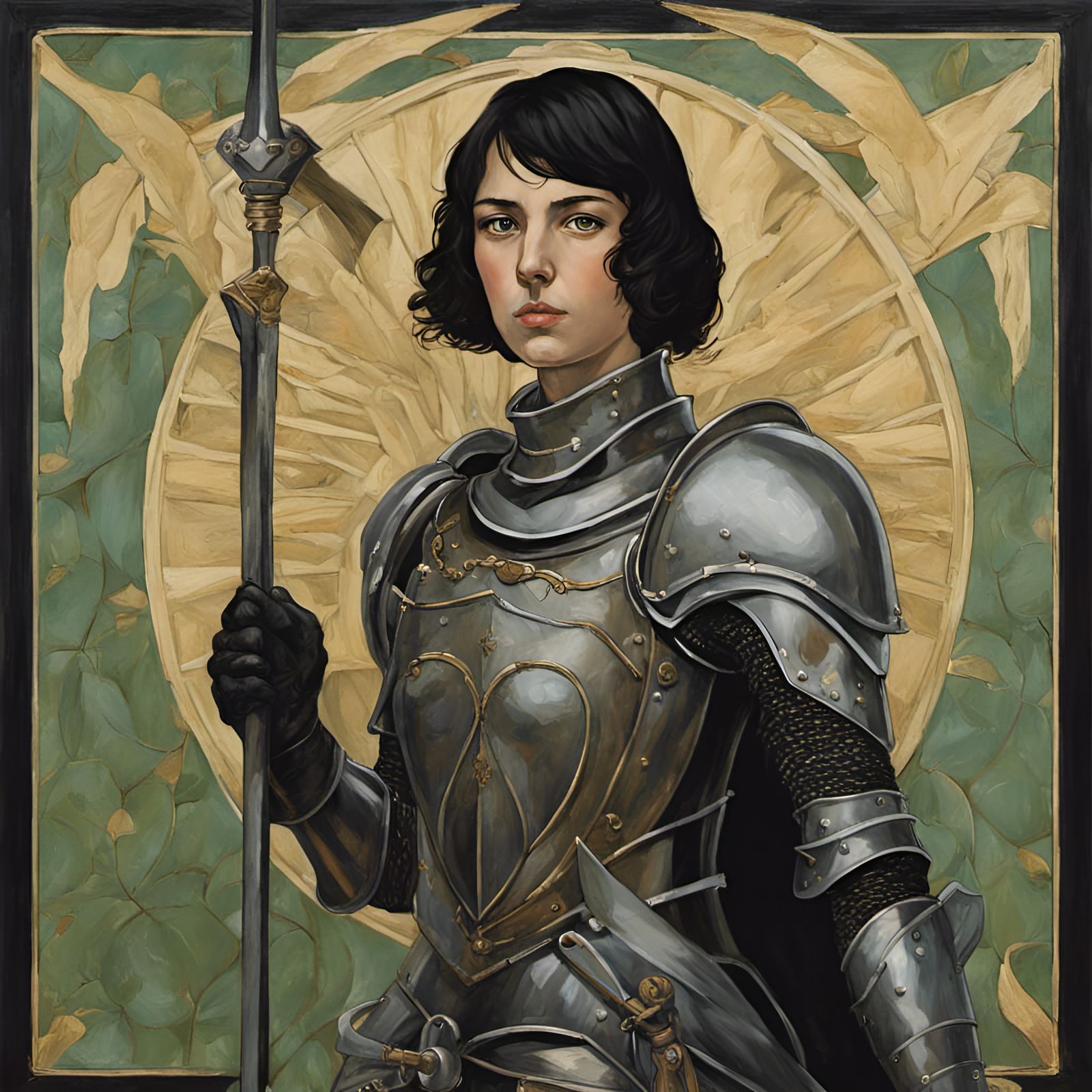 Joan of Arc in Art Nouveau Style