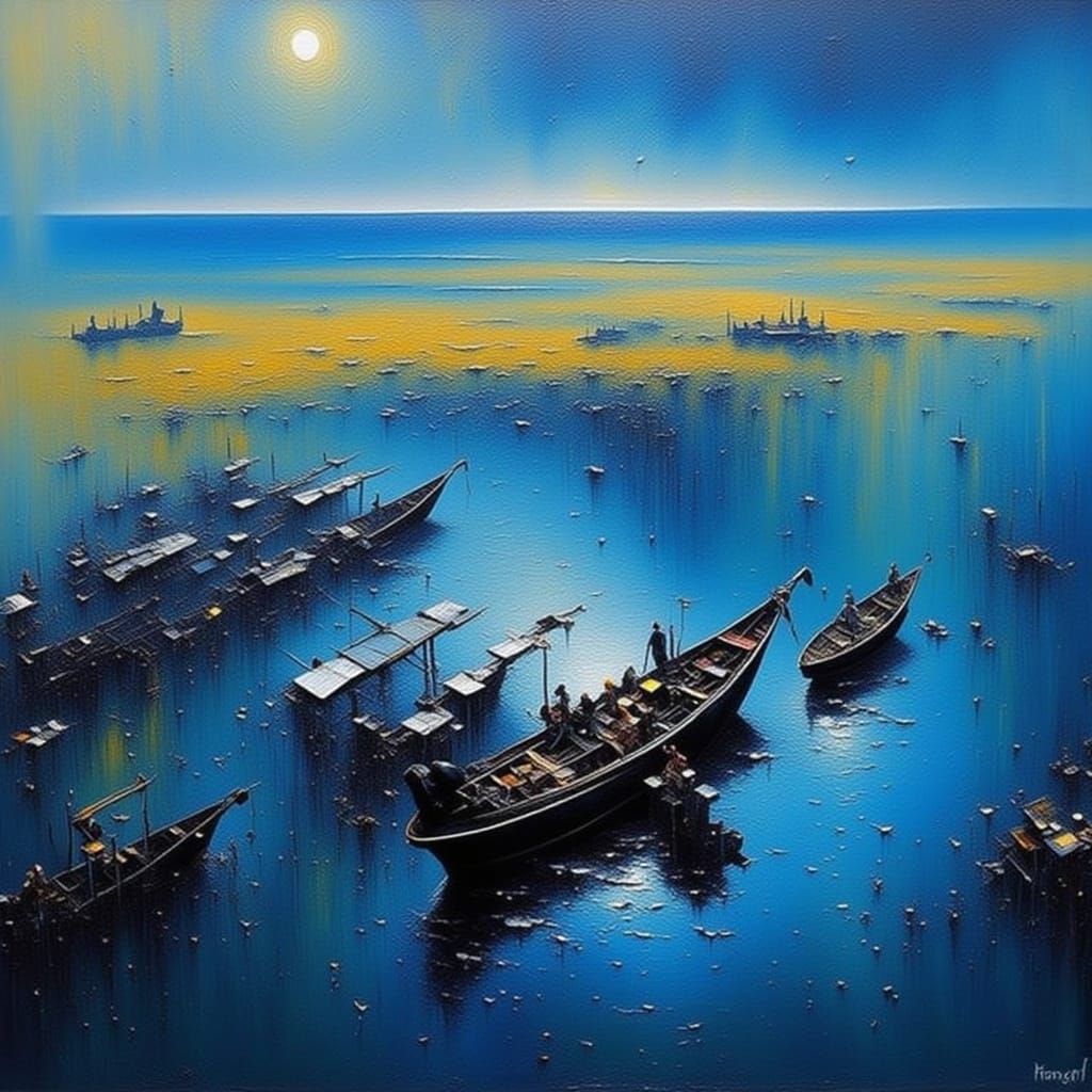 Monochromatic Dark Blue Abstract Condition