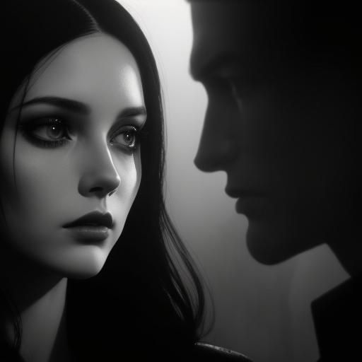 Film Noir Portrait of a Woman in Grayscale