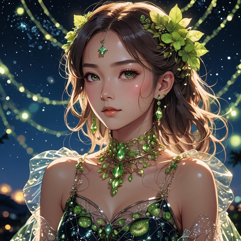 Kiwi Queen: A Cel-Shaded Anime Portrait