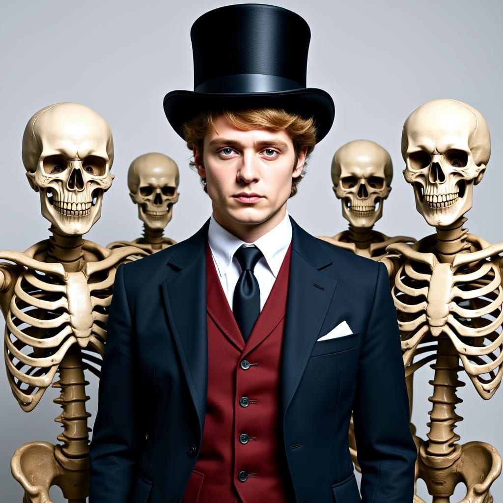 Formal Portrait with Skeletons: A Macabre Tableau