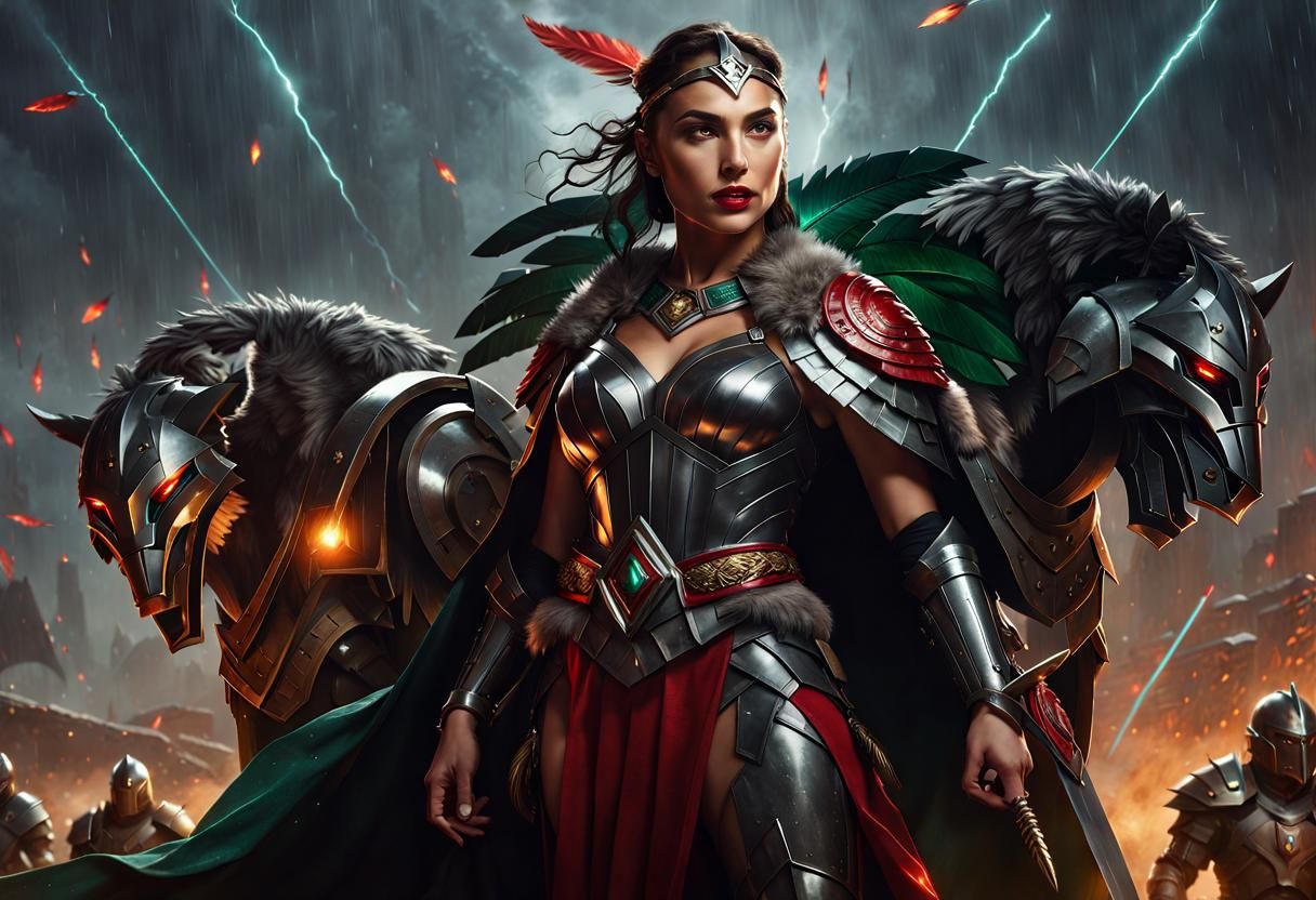 Goddess of War in Cybernetic Armor