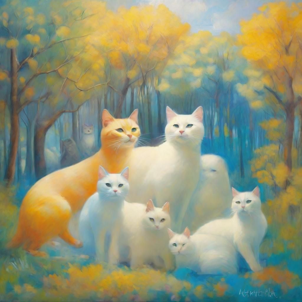 Cats in Eternal World: A Surrealist Masterpiece