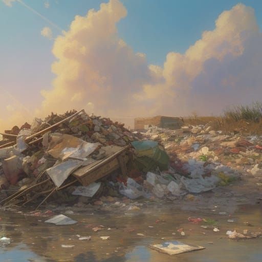 Ethereal Impressionist Masterpiece: Soft Focus Garbage in Go...