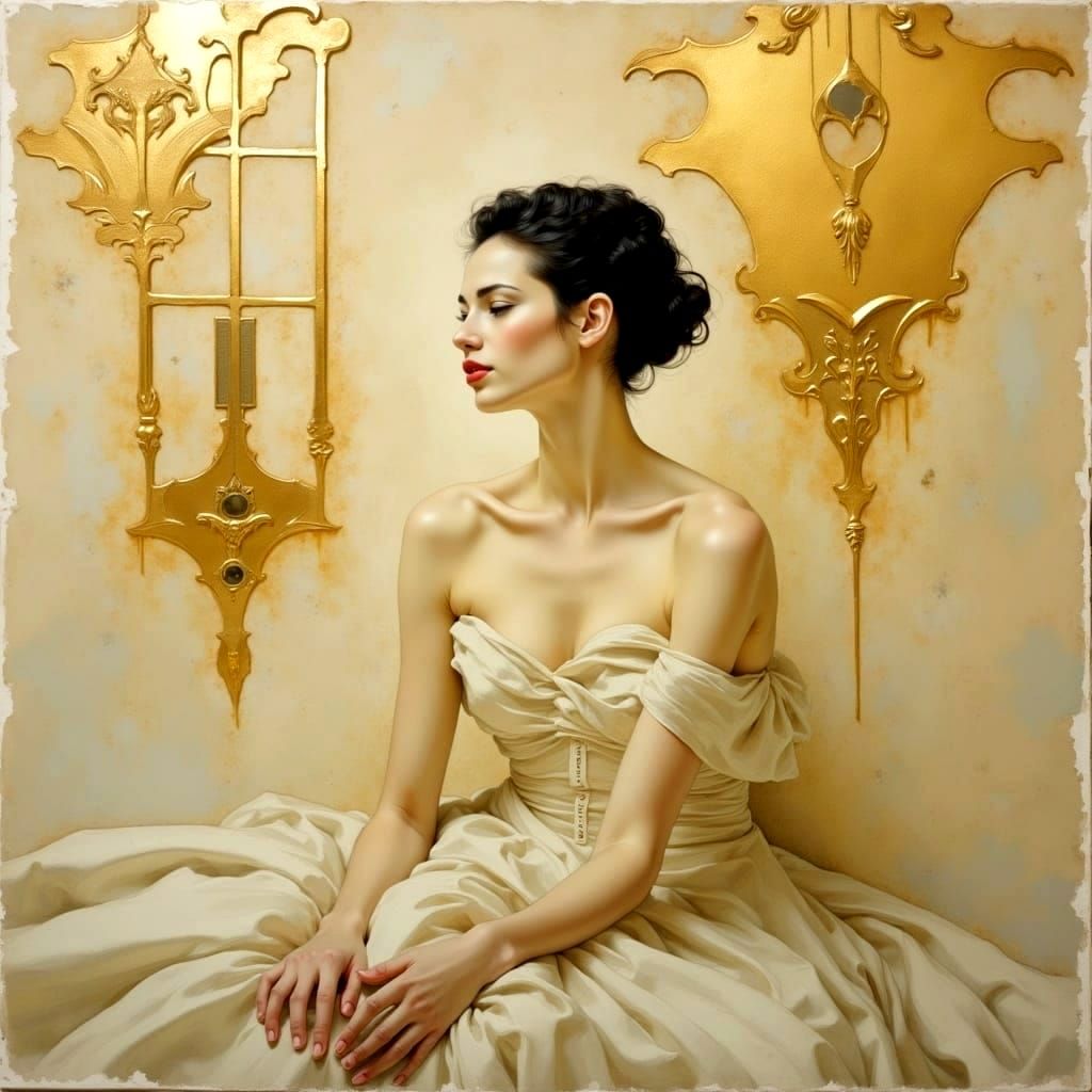 Golden Goddess in Soft Romantic Realism