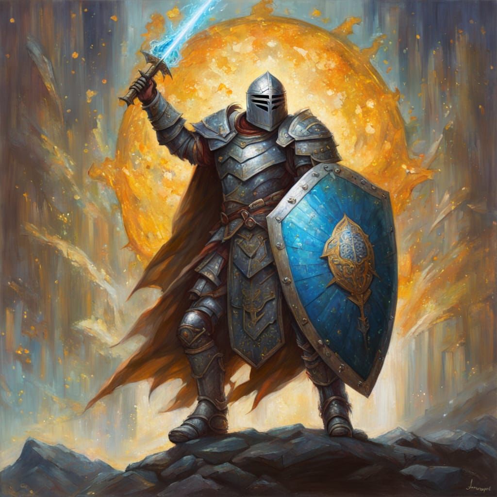 Magical glittery sparkling shield fantasy buff knight 11