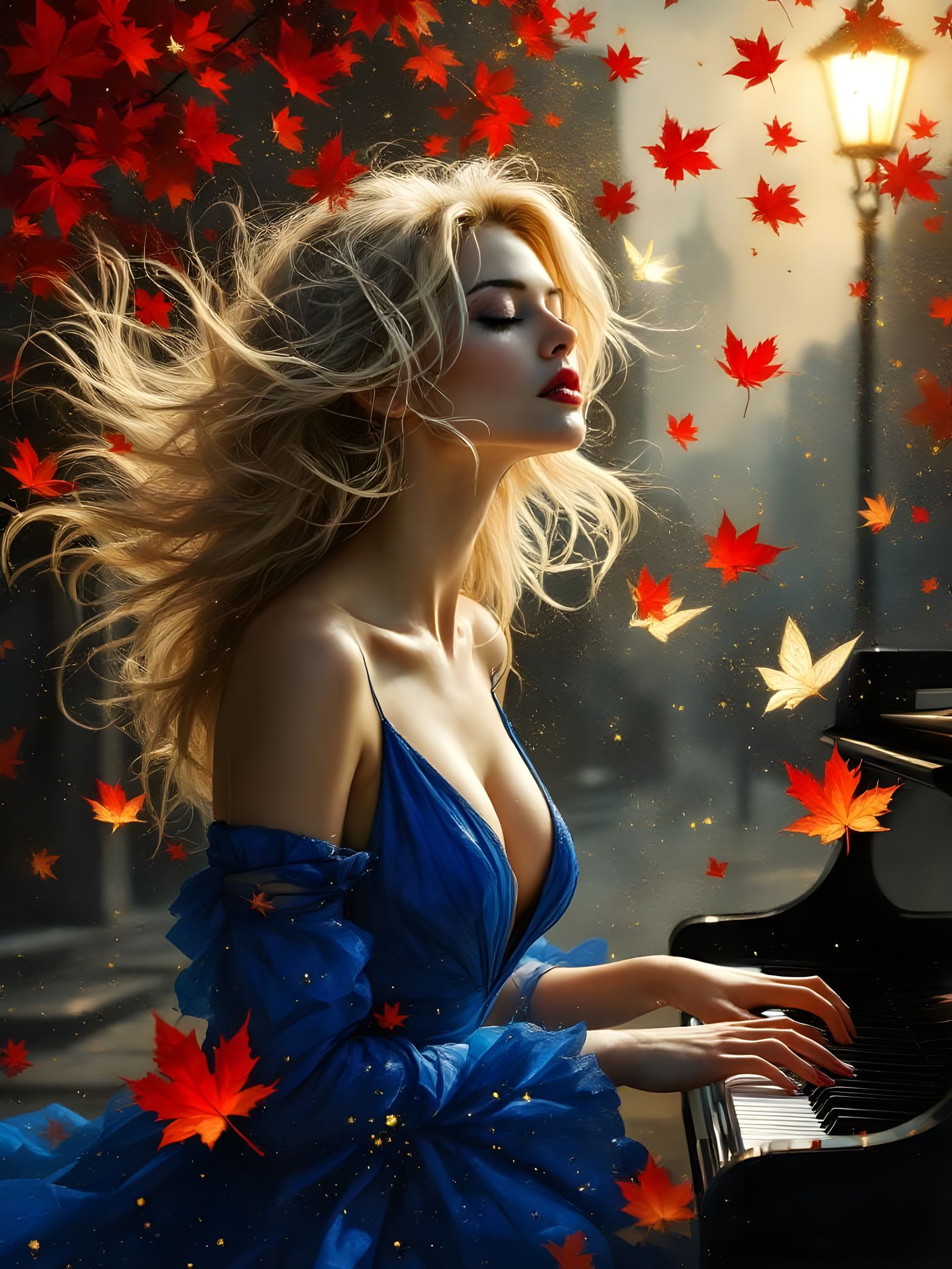 Pianist in Concert: Acrylic Art with Dramatic Lighting