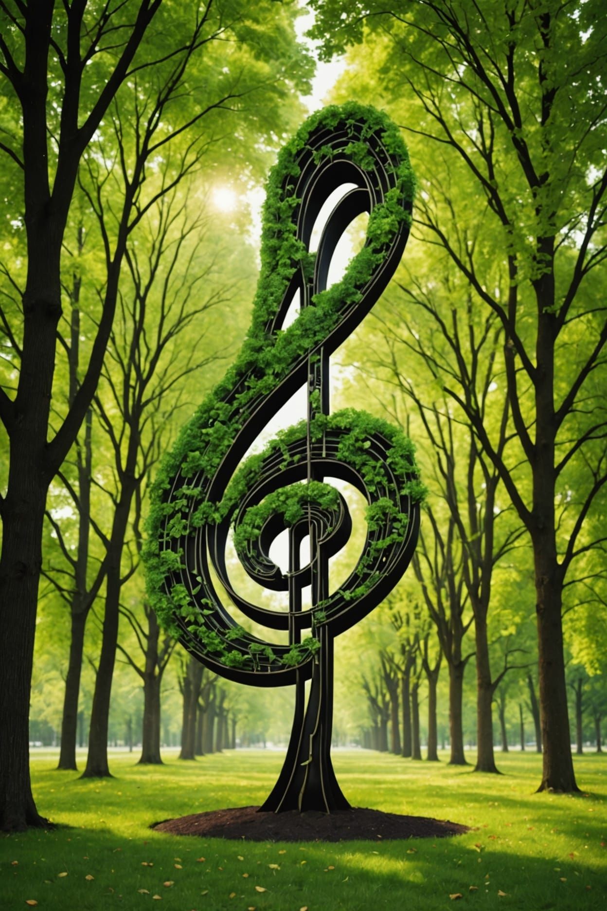 Trees Shaped as Music Notes: AI Art