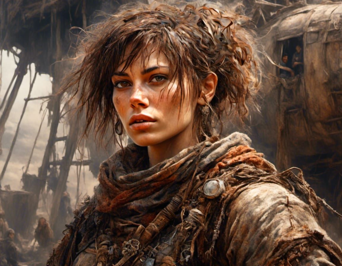 Detailed Portrait of a Scrappy Female Adventurer