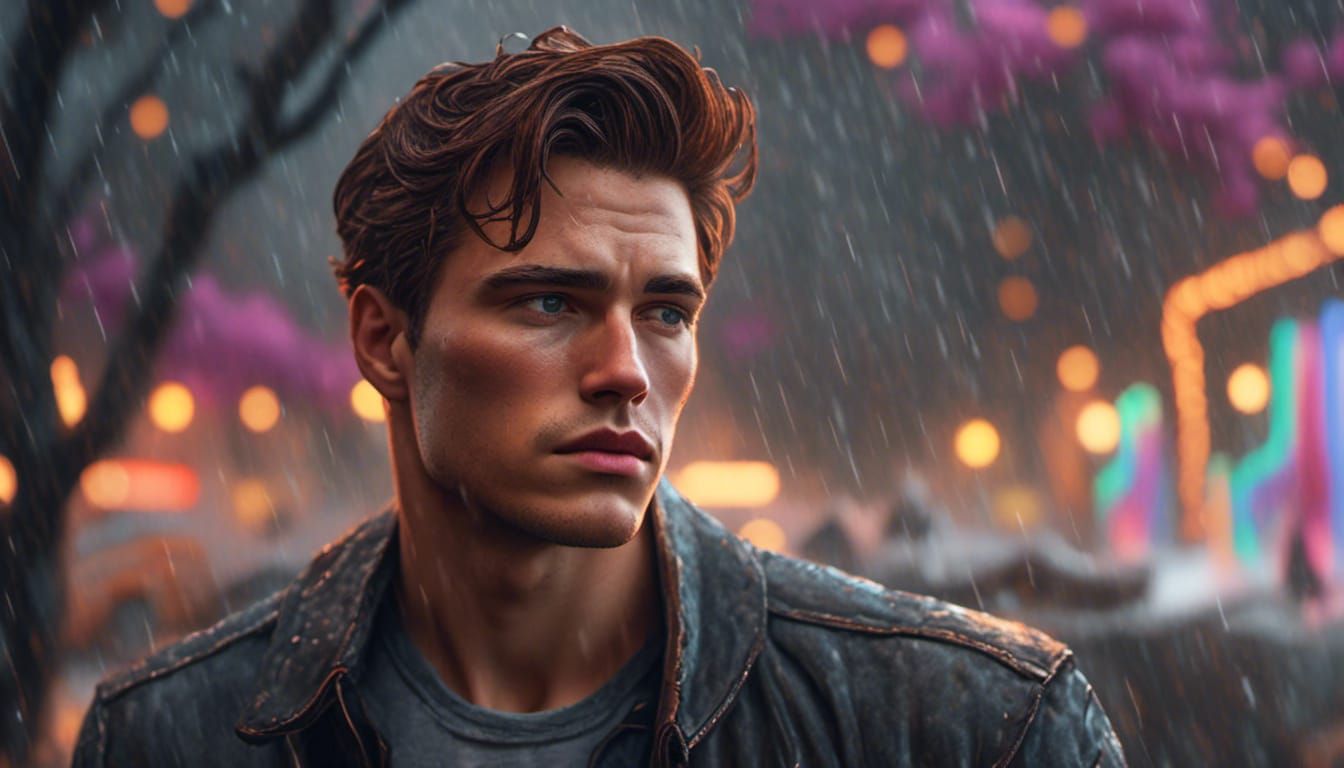 Sad Man Portrait in Dramatic Lighting