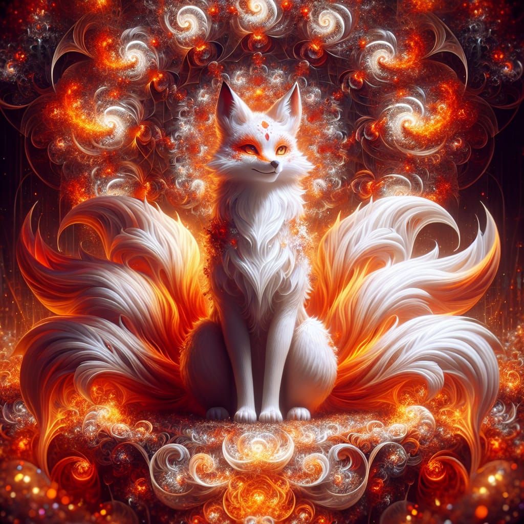 Fiery Kitsune in Fractal Fantasy